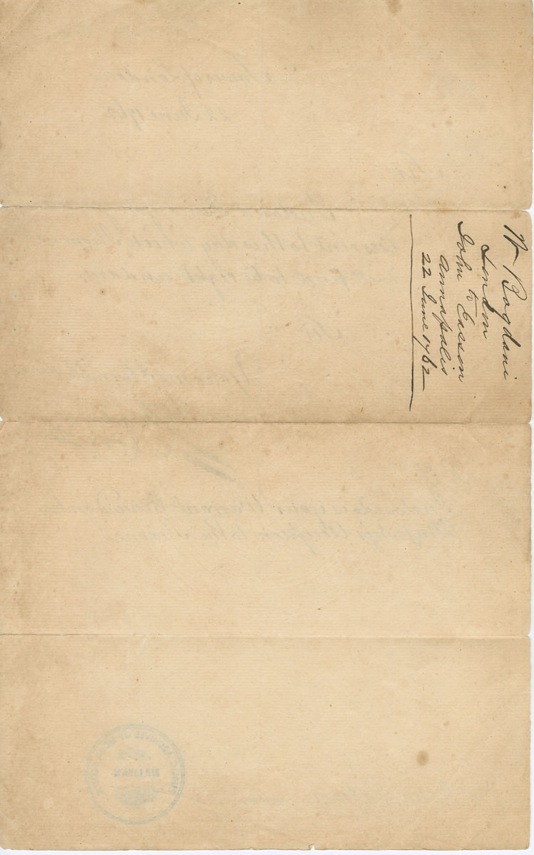 Easson : Letter, W. Bogdani, Tower of London, to John Easson