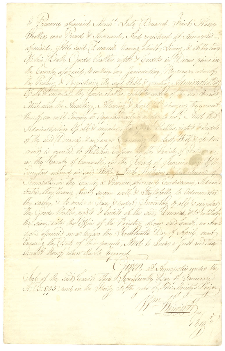 Easson : Last will and testament of John Easson, Annapolis Royal