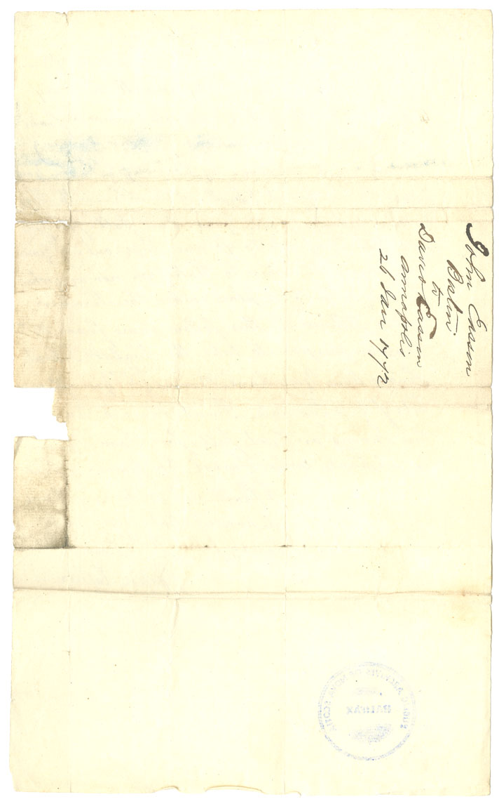 Easson : Letter, John Easson, Boston, to his son David Easson