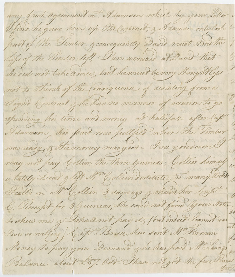 Easson : Letter, William Easson, London, to his father, John Easson