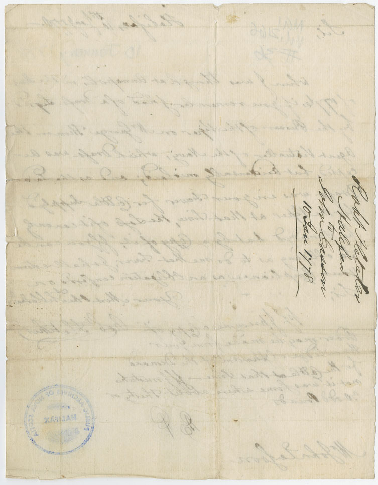 Easson : Letter, Robert Fletcher, Halifax, to John Easson