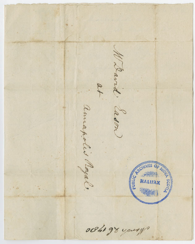 Easson : Letter, Michael Francklin, Martock House, to David Easson