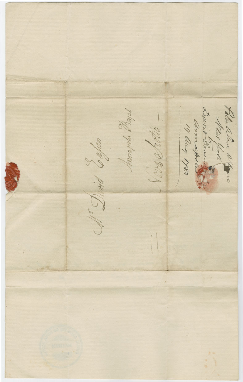 Easson : Letter, Peter Alexander Allaire, New York, to David Easson