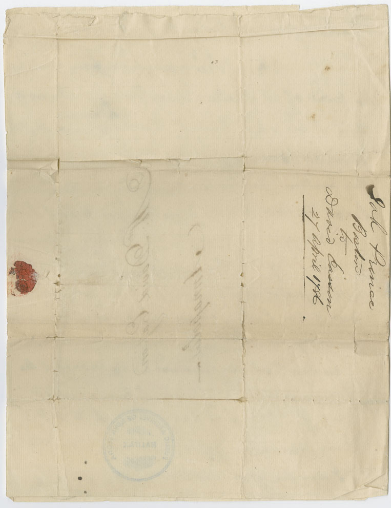 Easson : Letter, Job Prince, Boston, to David Easson