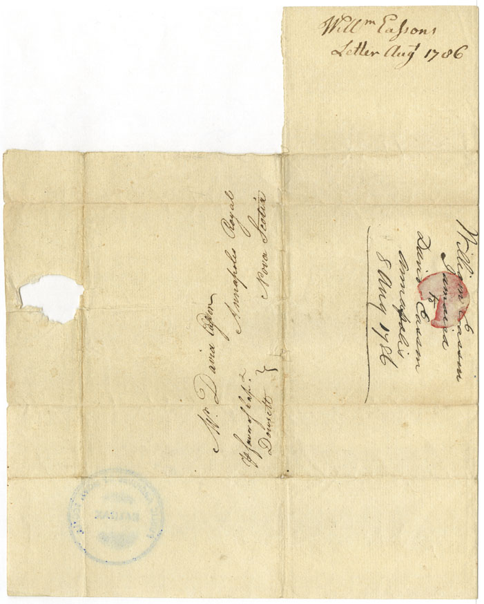 Easson : Letter, William Easson, Jamaica, to his brother, David Easson