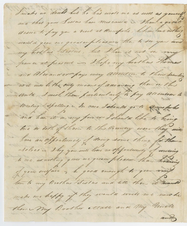 Easson : Letter, John Easson, Rio Bueno, Trelawny, to his mother, Elizabeth Easson