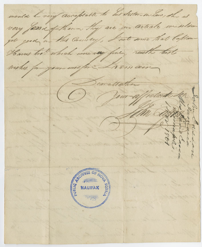 Easson : Letter, John Easson, Rio Bueno, Jamaica, to his mother, Elizabeth