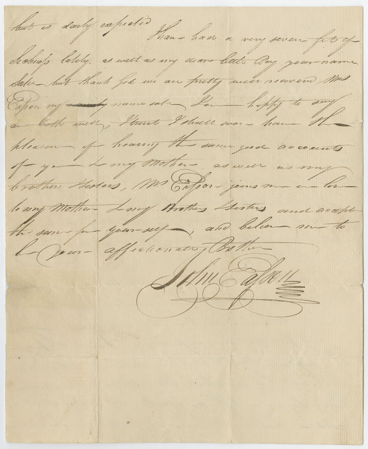 Easson : Letter, John Easson, Rio Bueno, Jamaica, to his brother, David Easson