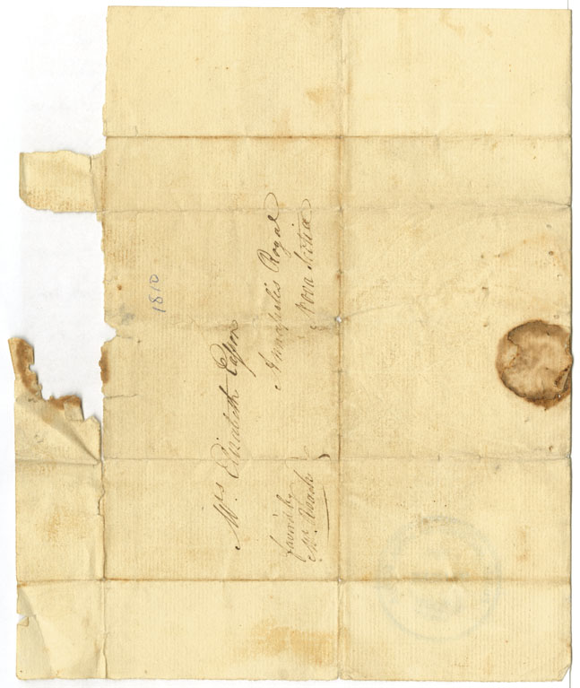 Easson : Letter, William Easson, Jamaica, to his sister-in-law, Elizabeth Easson