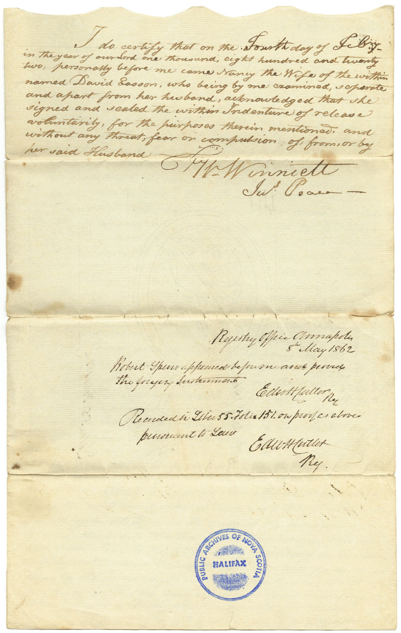 Easson : Indenture, David Easson, Annapolis Royal, to Thomas Easson