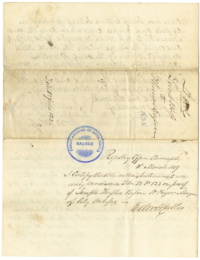 Easson : Indenture, Lewis Bliss, London, England, to Thomas Easson