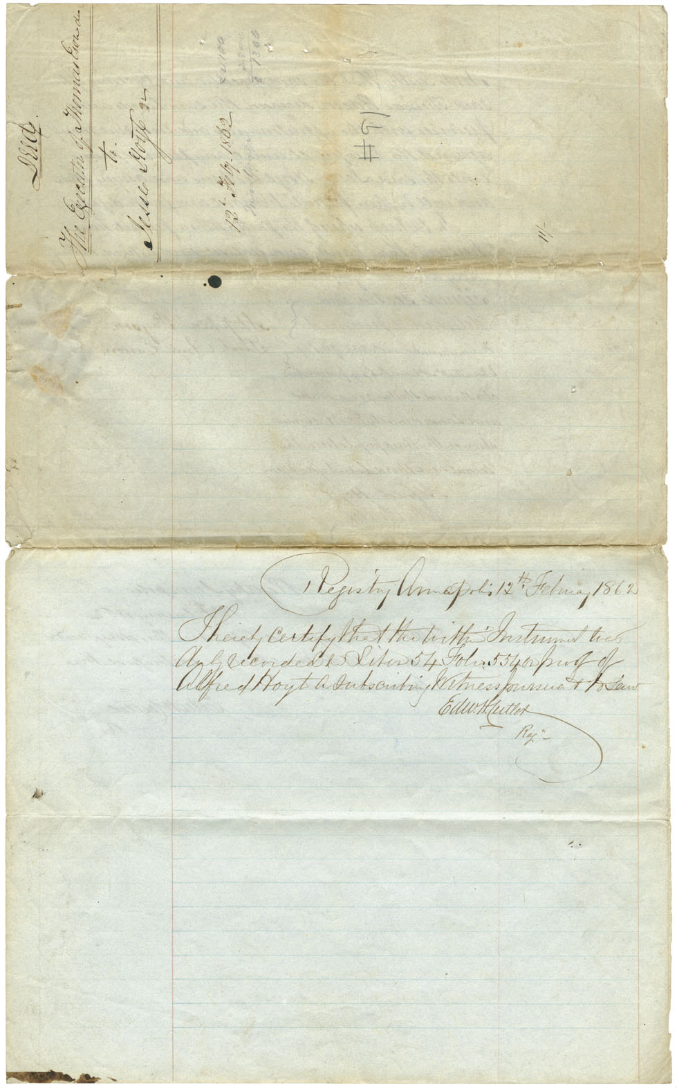 Easson : Indenture, executors of the estate of the late Thomas Easson, Annapolis Royal, to Jesse Hoyt, Halifax, Telegraph operator