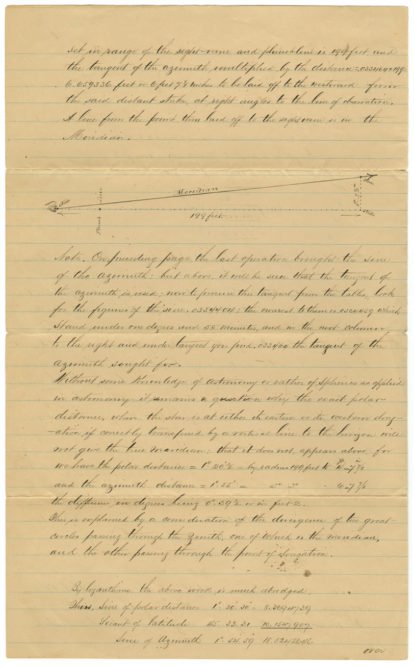 Easson : Operations to establish a Meridian at Stellar Grove, Pictou County, NS