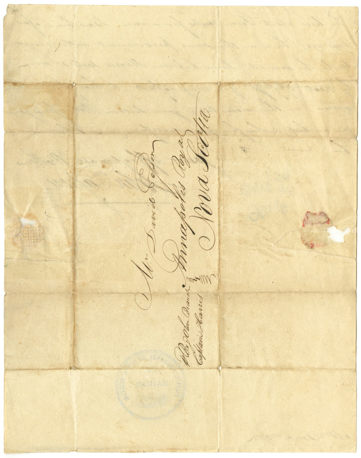 Easson : Letter, John Easson to his brother, David Easson