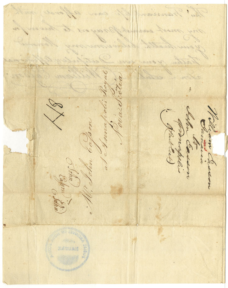 Easson : Letter, William Easson, Jamaica, to his father, John Easson