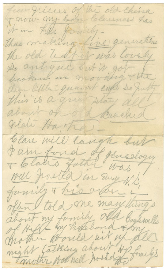 Easson : Partial letter to Dear Ella