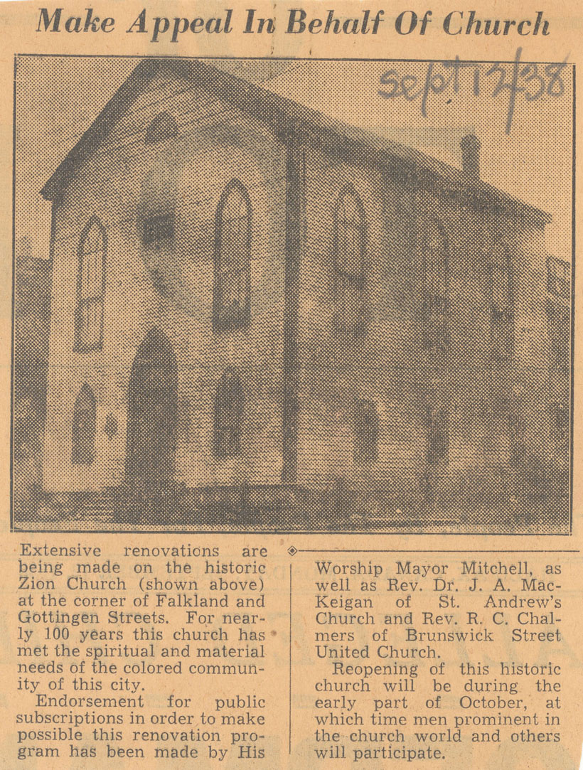 African Methodist Episcopal Zion Church (newspaper clipping)
