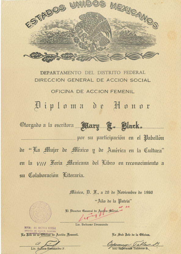 Estados Unidos Mexicanos Diploma de Honor