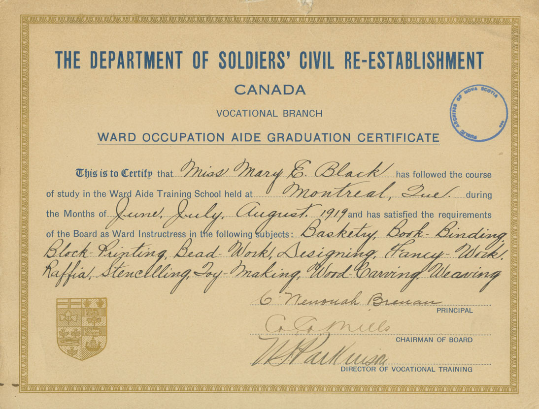 Ward Occupation Aide Graduation Certificate