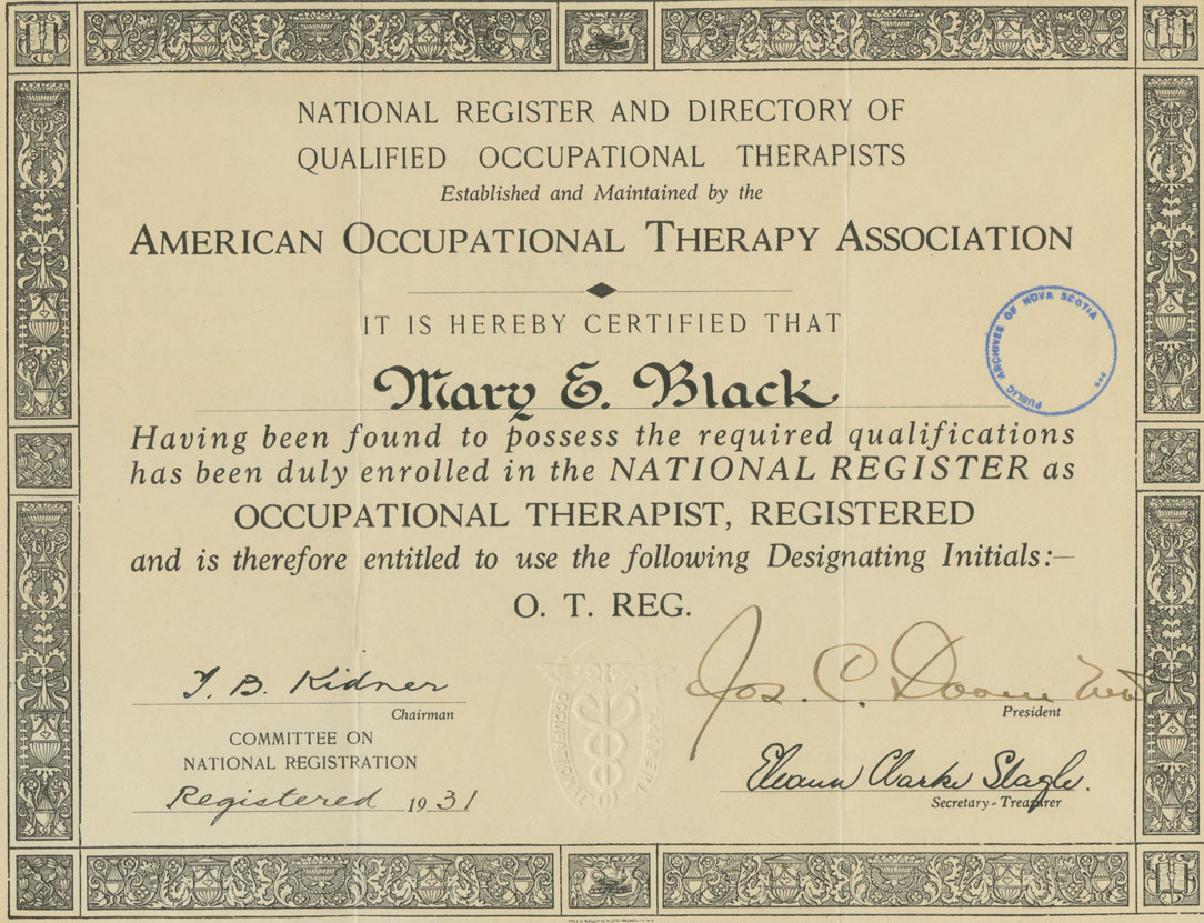 American Occupational Therapy Association National Register Occupational Therapist