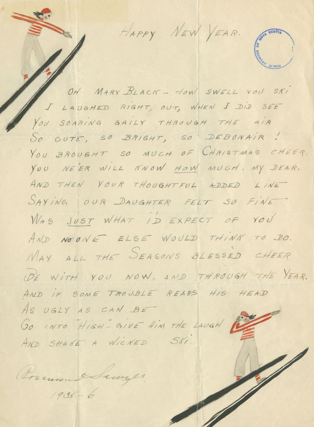 Letter from Rosamond Sawyer to Mary Black