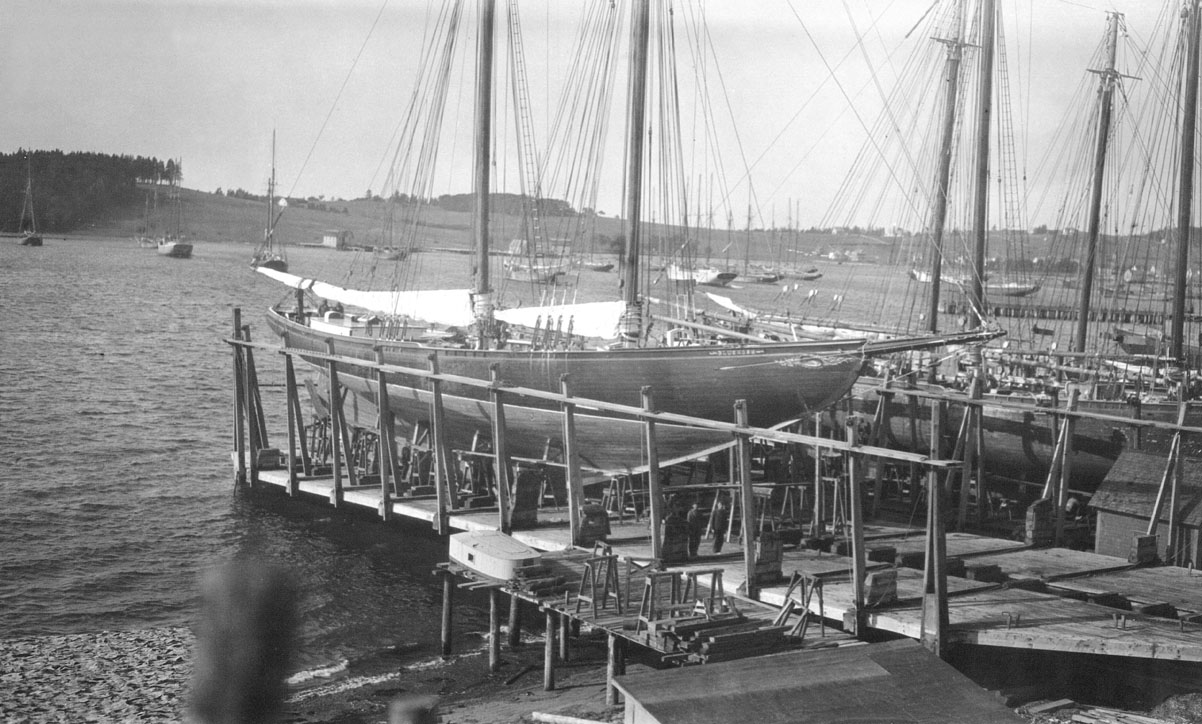 <i>Bluenose</i> docked before race, 1921