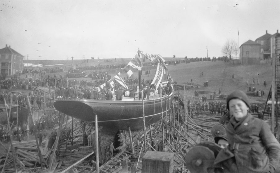 Launch day, 26 March 1921, Smith & Rhuland Yard, Lunenburg, NS