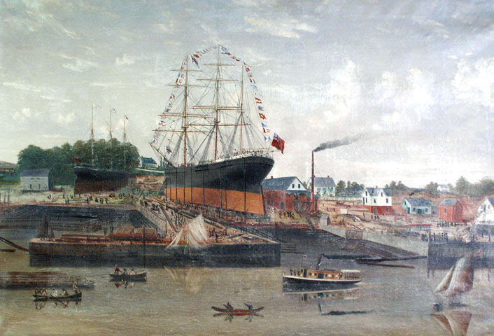 Launch of the <i>Forest</i> from the Churchill Shipyard, Hantsport, NS