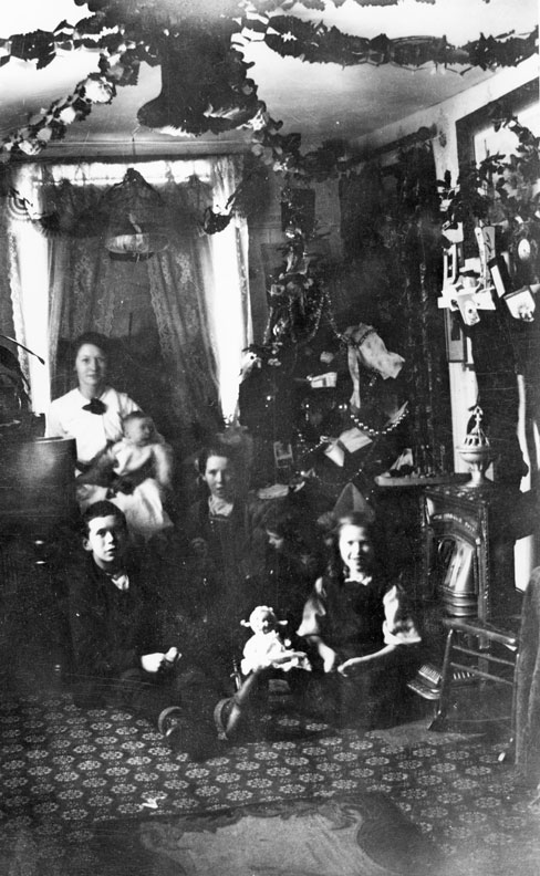 Buckley family with Christmas tree in their parlour, Guysborough, N.S.