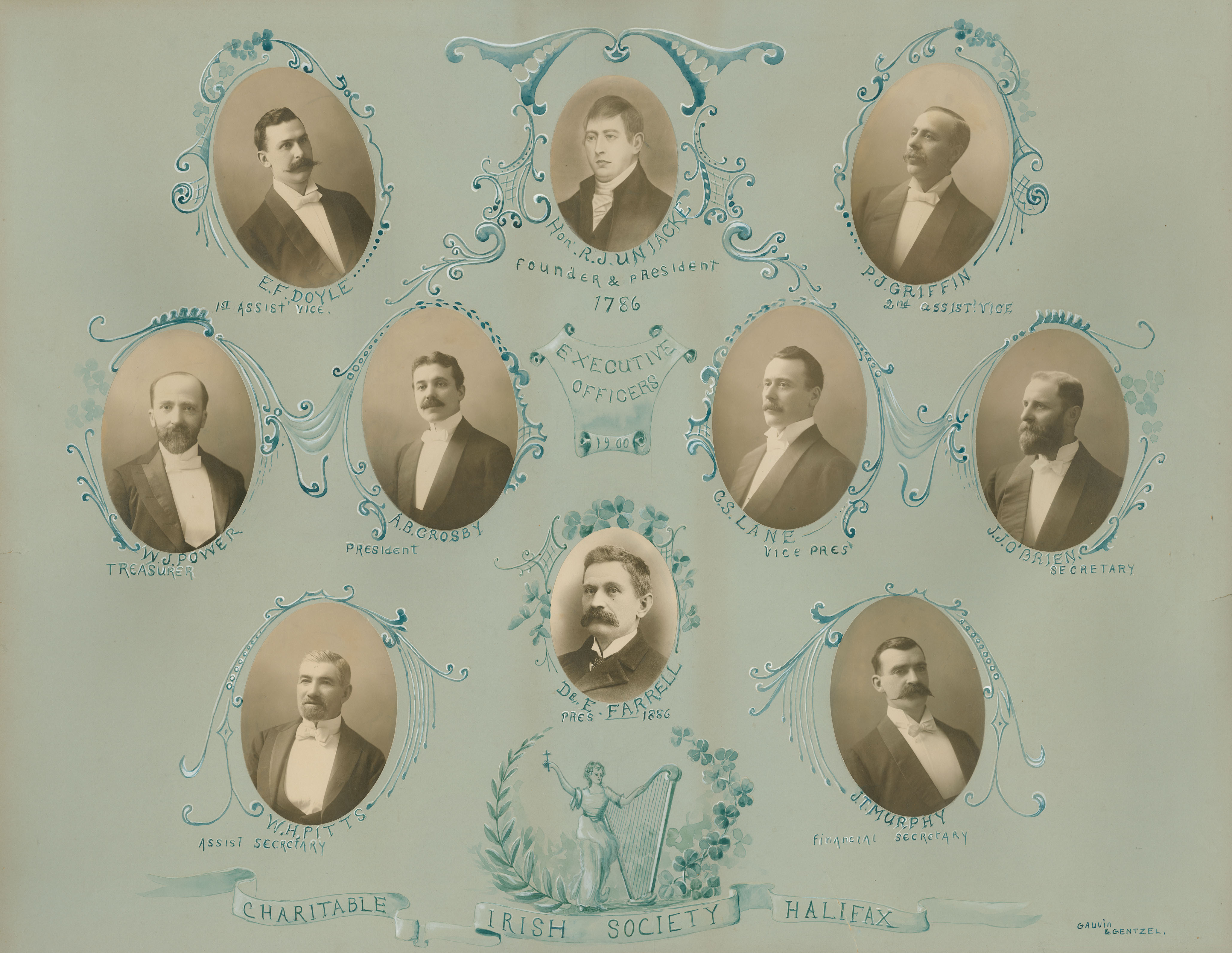 ''Charitable Irish Society, Halifax'' Founder and President R.J. Uniacke, 1786, and Executive Officers, 1900