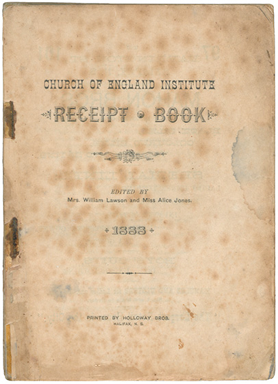 Church of England Institute receipt book by Mrs. William (Mary) Lawson and Miss Alice Jones