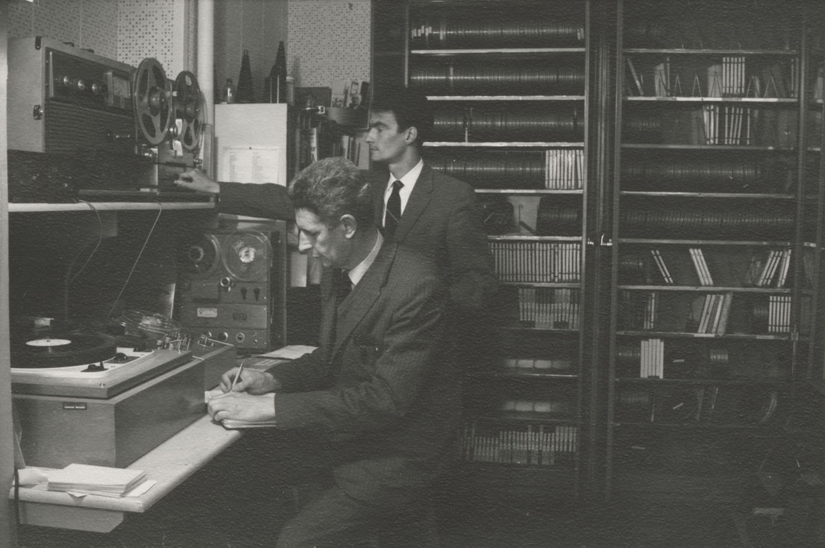 creighton : Laval University Luc Lacourciere and Roger Matton in the Archives