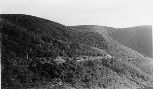 View of Cabot Trail road through the mountains