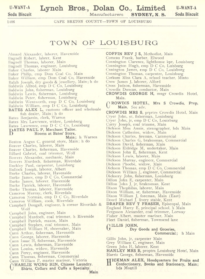 Cape Breton County - Town of Louisburg