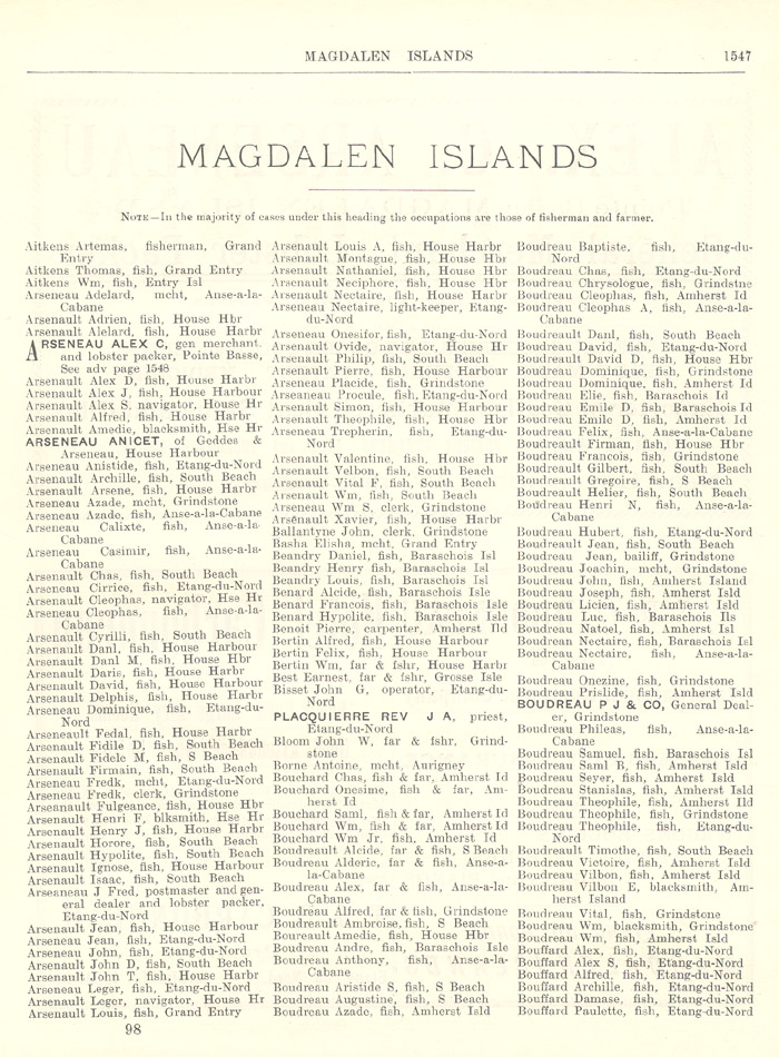 Magdalen Islands County - Magdalen Islands