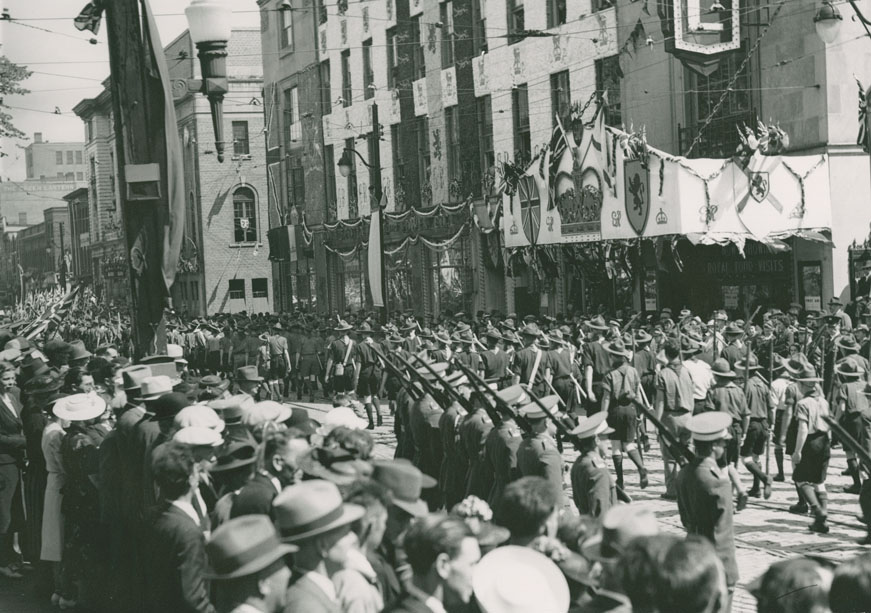 Barrington Street Near Corner of Spring Garden Road During Visit of King George and Queen Elizabeth to Halifax