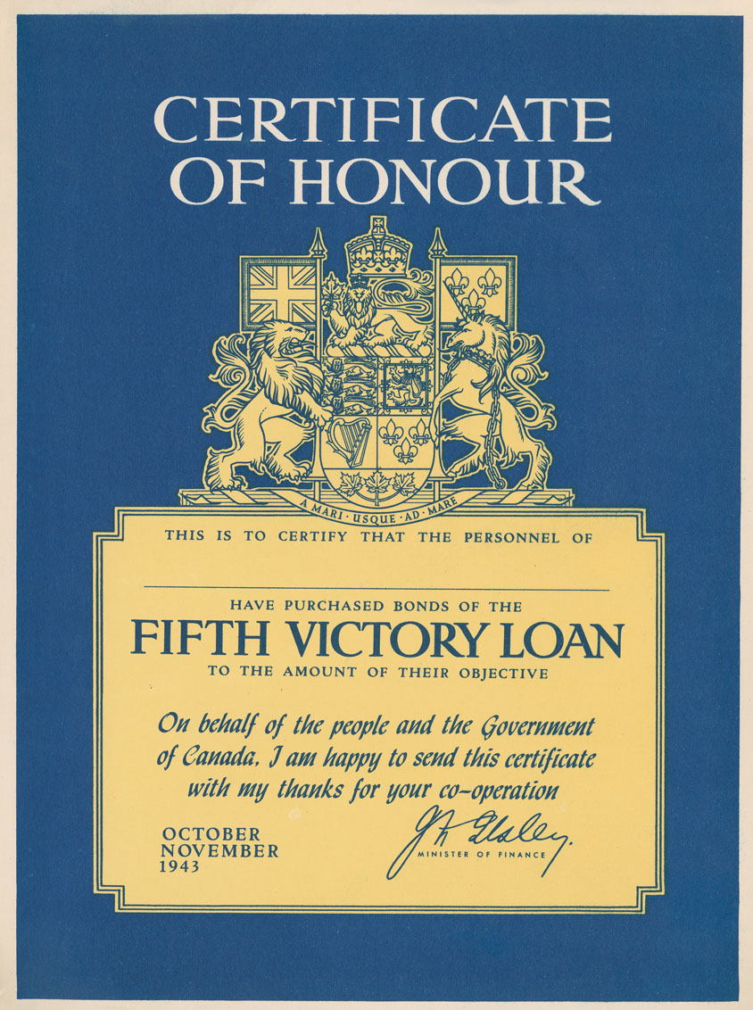 Fifth Victory Loan Certificate of Honour