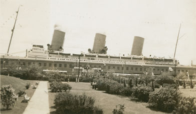 Empress of Britain at Ocean terminals, Halifax, NS