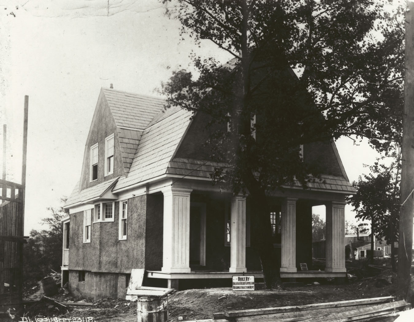 Original photograph copied through the courtesy of Mrs. Shirley Vaughan.  This house, Ross & Macdonald design D.1, was built for A.M. Strong.  Its present address is 5410 Young Street.
