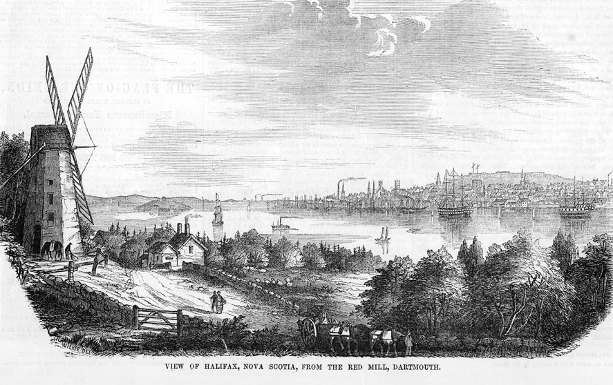 halifax : View of Halifax, Nova Scotia from the Red Mill, Dartmouth, ca. 1853