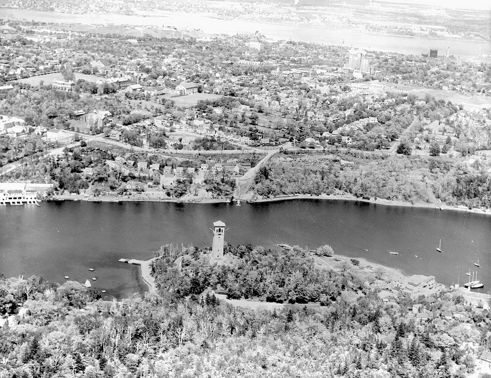 Aerial view of the North West Arm, Looking East to Halifax Harbour and the Dartmouth Shore, 1949