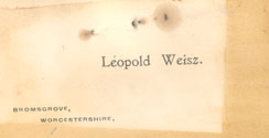 Business Card, Leopold Weisz, ca. 1912