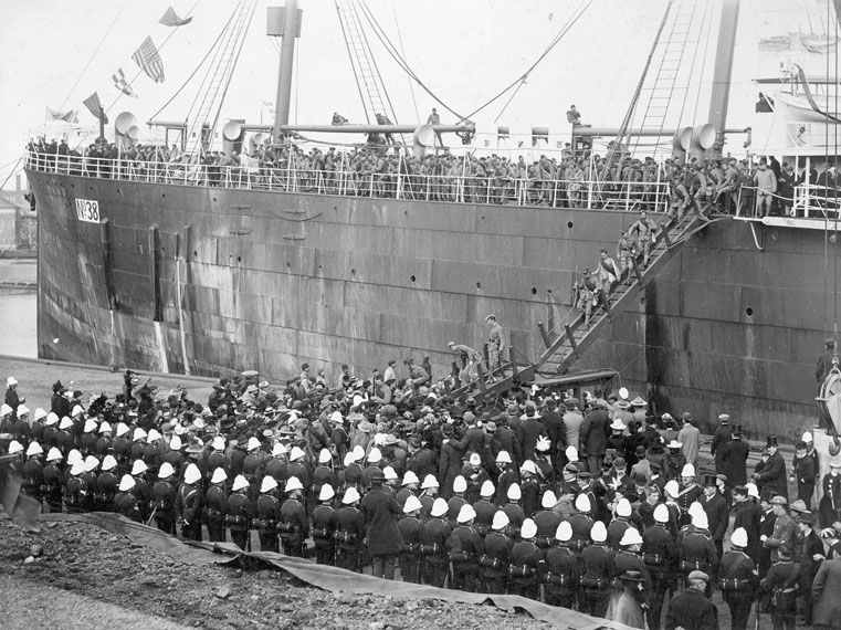Troop Transport Ship <i>Idaho</i> Disembarking Boer War Troops, Halifax, 1900