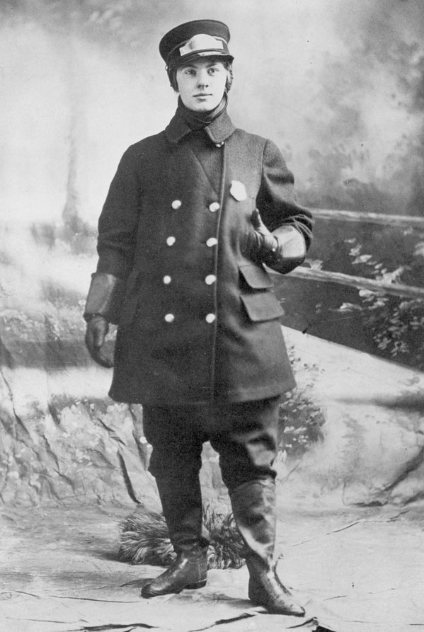 Maud Foley, Street Car Conductor in Summer Uniform and Winter Uniform, Halifax, 1917 or 1918