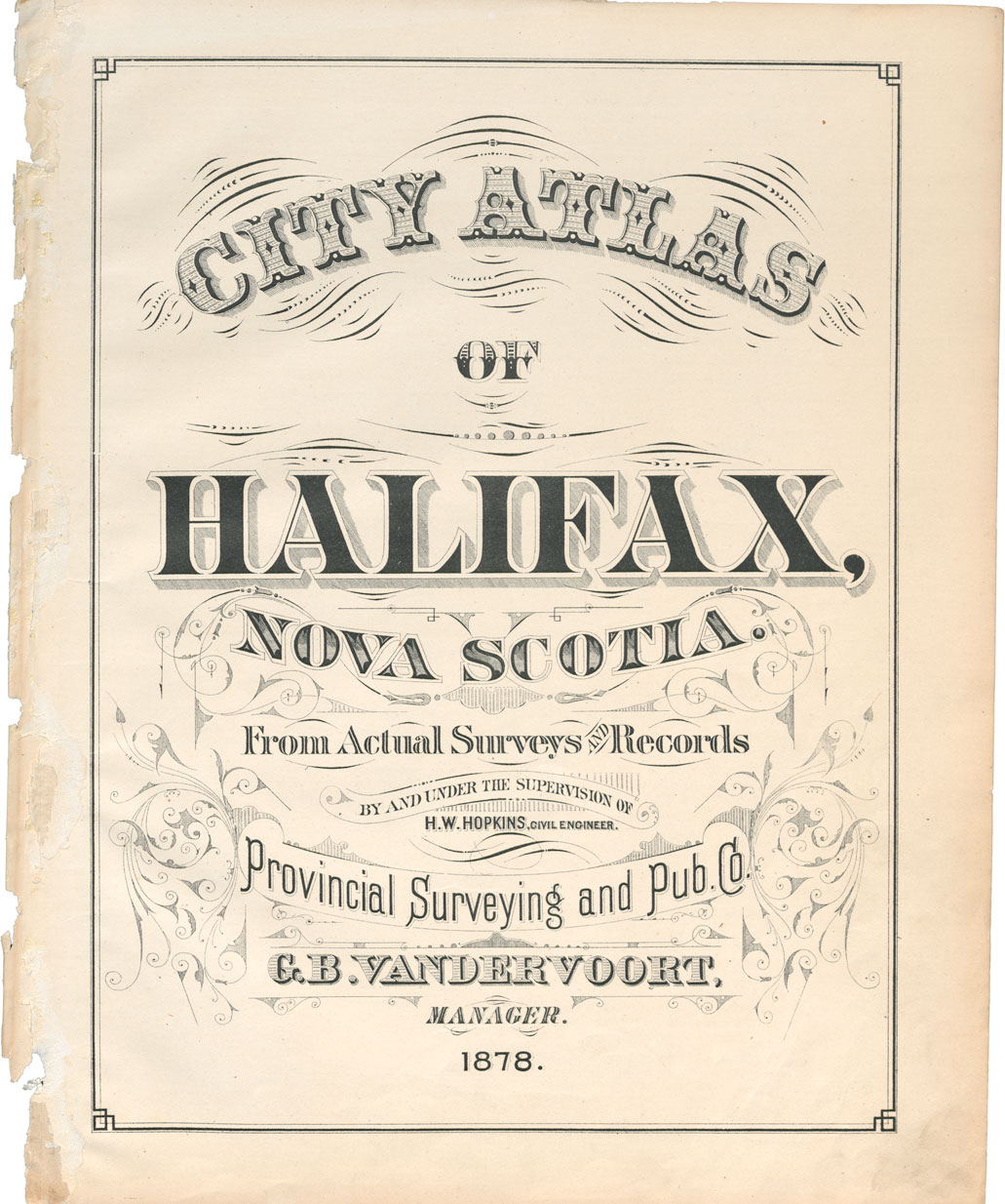 Title Page: City Atlas of Halifax, Nova Scotia