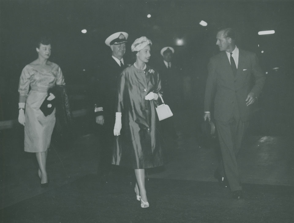 Queen Elizabeth and Prince Philip at Shearwater Airport
