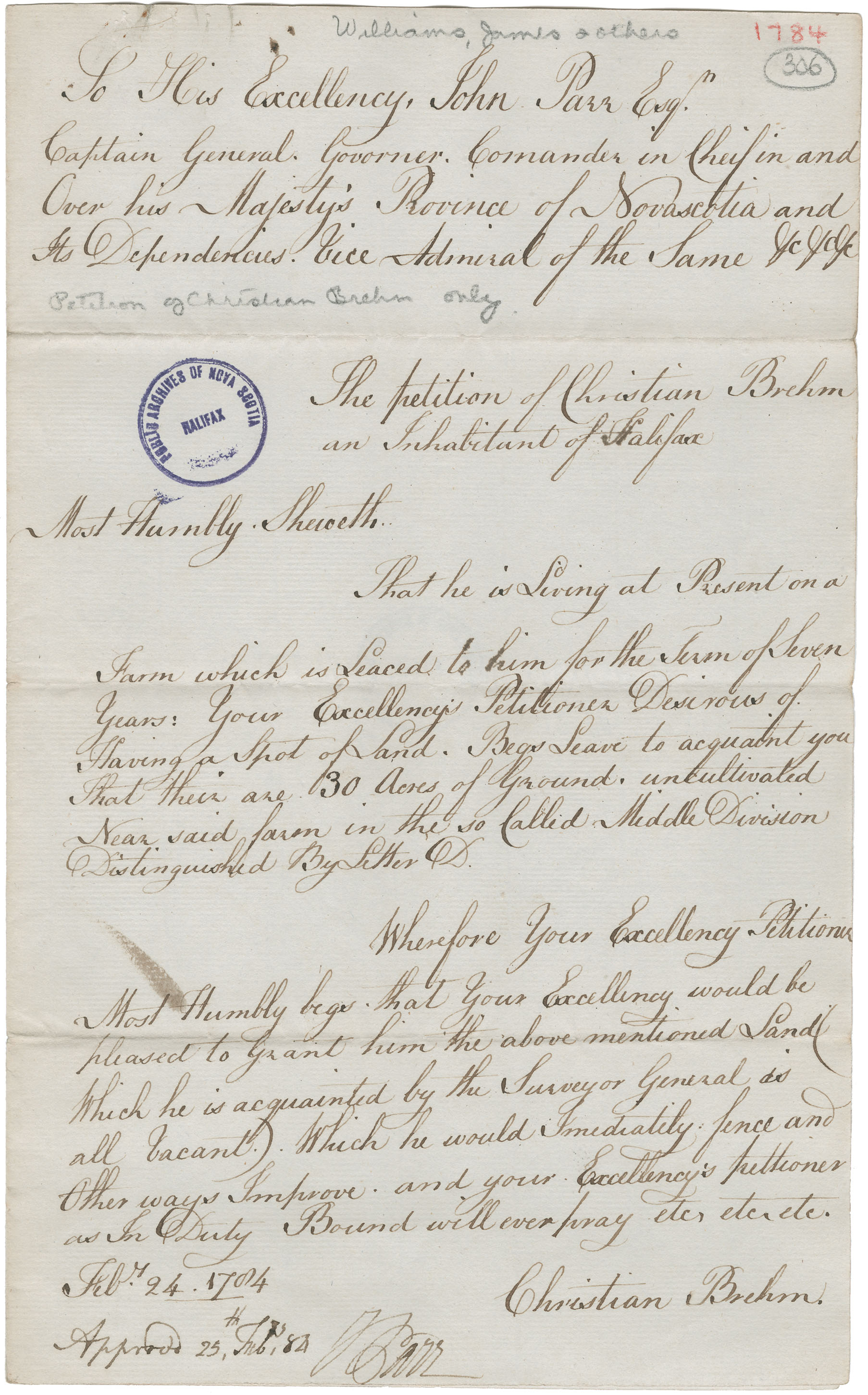 Nova Scotia Archives Nova Scotia Land Papers 17651800