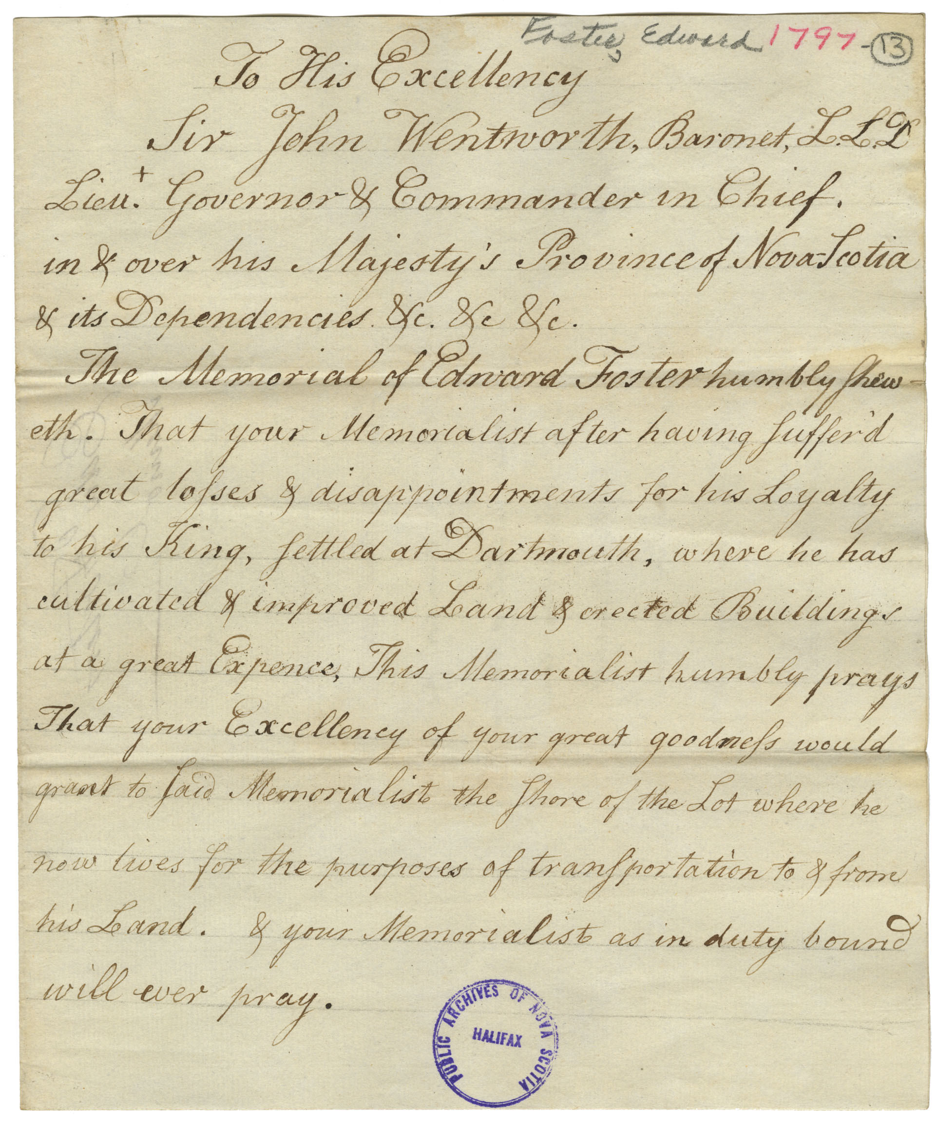 Nova Scotia Archives Nova Scotia Land Papers 17651800