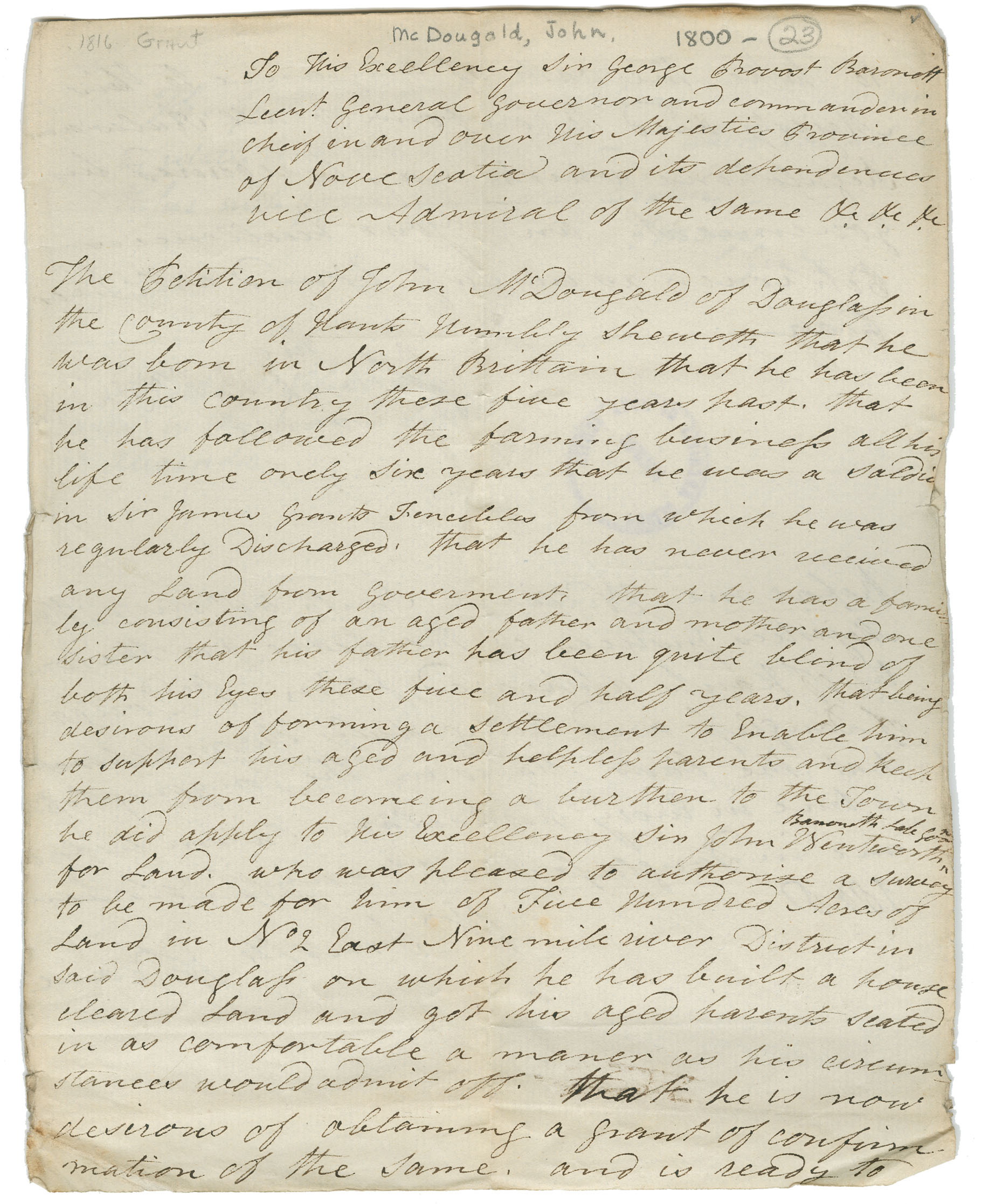 Nova Scotia Archives Nova Scotia Land Papers 17651800