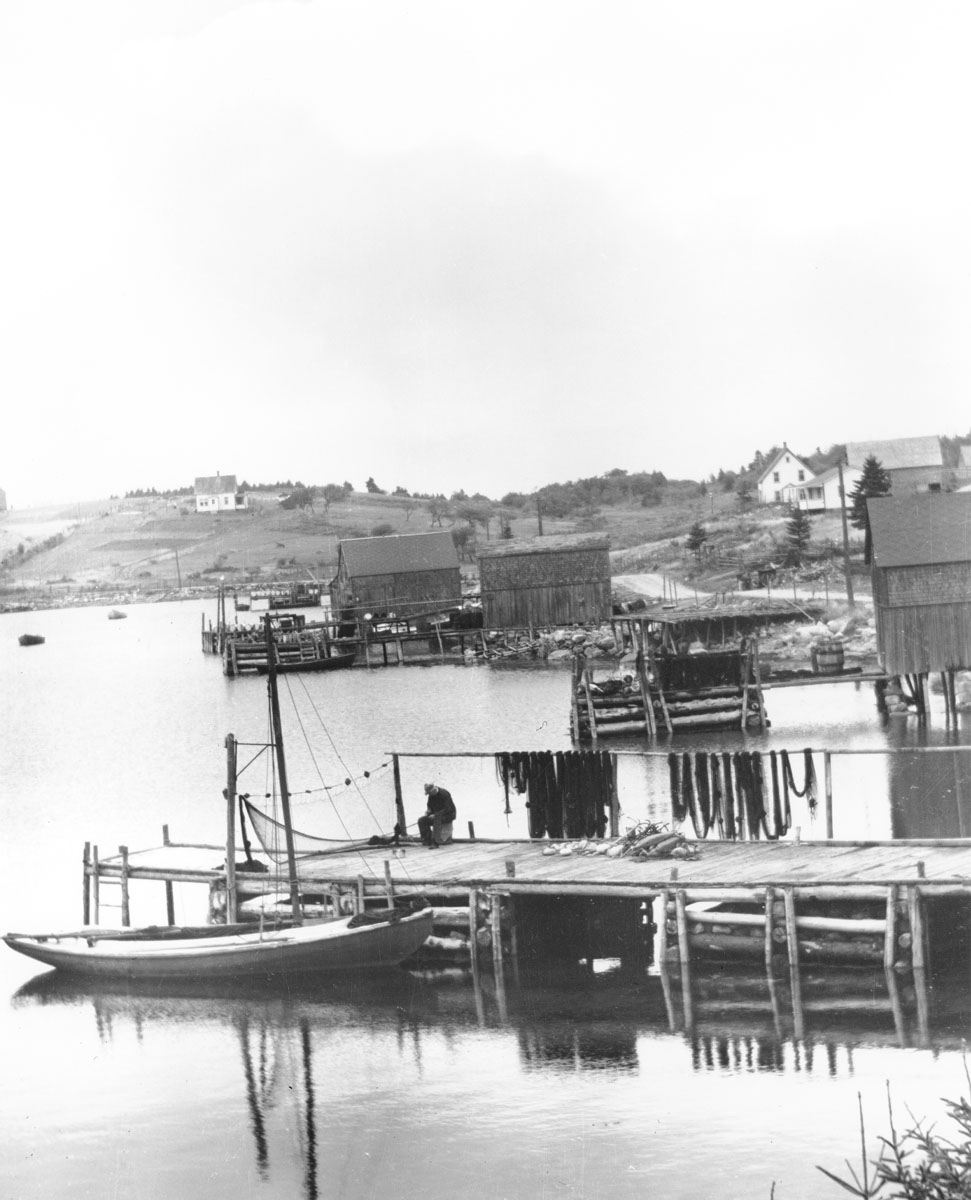 Wharf scene, unidentified coastal community